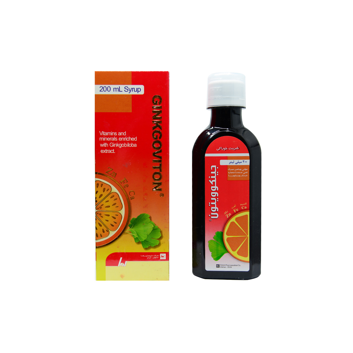 شربت مولتی ویتامین جینکوویتون رها فارما 200 میلی لیتر